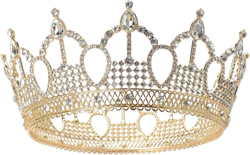 Royal Queen Crown for Women: Gold Birthday Crowns Crystal Cake Crown Topper Party Pageant Tiara Hair Accessories