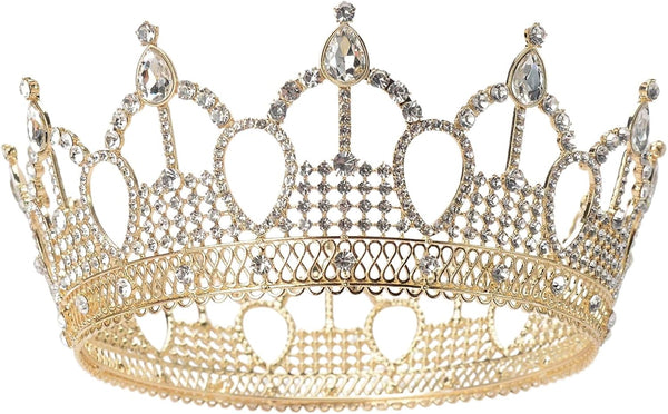 Royal Queen Crown for Women: Gold Birthday Crowns Crystal Cake Crown Topper Party Pageant Tiara Hair Accessories