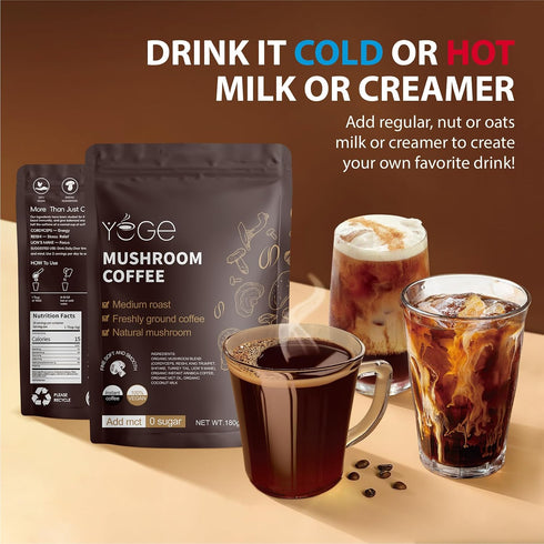 Immune (30 Mushroom Coffee, Instant Mushroom Coffee with Cordyceps, Reishi, King Trumpet, Shiitake, Turkey Tail, Lions