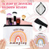 Hillban 32 Pcs Rainbow Cosmetic Bag, Inspirational Canvas Makeup Bags with 16 Quote Keychains for Women