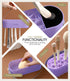 Makeup Brush Cleaning Tool with Drying Holder Mat, Organizer Storage Box for Makeup Sponges (Purple)