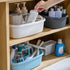 Large Cleaning Caddy with Handle, Sturdy Bucket Organizer for Cleaning Supplies, Clear Grey