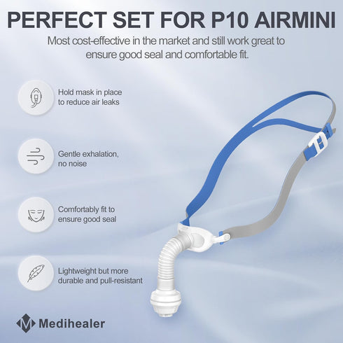 P10 Set P10 P10, Medihealer Connector for AirMini, Including Connector for Airmini and Headgear Compatible with Airfit