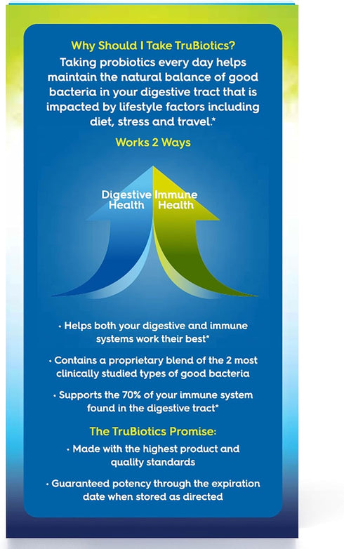 TruBiotics Probiotics for Digestive & Immune Health | Supports Regularity & Relieves Abdominal Discomfort, 60 Capsules