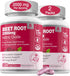 Organic Beet Root Powder Capsules 2000mg with Grape Seed Extract, Pomegranate Juice Powder, 240 Counts