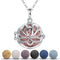 INFUSEU Essential Oil Necklace Lotus Flower Aromatherapy Pendant Scent Diffuser Anxiety Jewelry