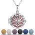INFUSEU Essential Oil Necklace Lotus Flower Aromatherapy Pendant Scent Diffuser Anxiety Jewelry