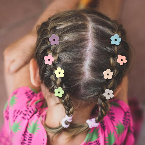 YISSION 20Pcs Mini Flower Hair Clips - Cute Hair Claw Clips with Box Package Colorful Hair Accessories for Girls Women