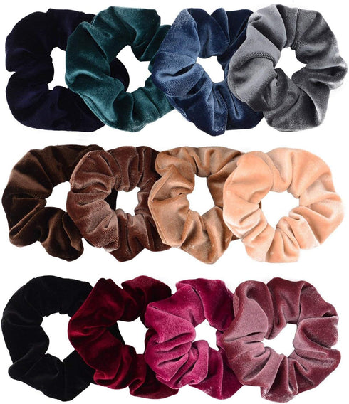 Whaline 12 Pack Hair Scrunchies Premium Velvet Scrunchy Elastic Hair Bands for Girls, Women Accessories