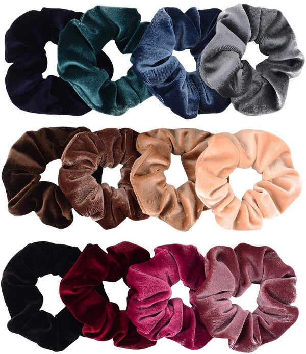Whaline 12 Pack Hair Scrunchies Premium Velvet Scrunchy Elastic Hair Bands for Girls, Women Accessories