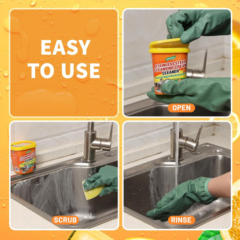 RAVPUIA 2 (500g) STAINLESS STEEL CLEANER & POLISH - Heavy Duty Cleaning Paste for Stove, Oven, Pans, Cookware, Sink |