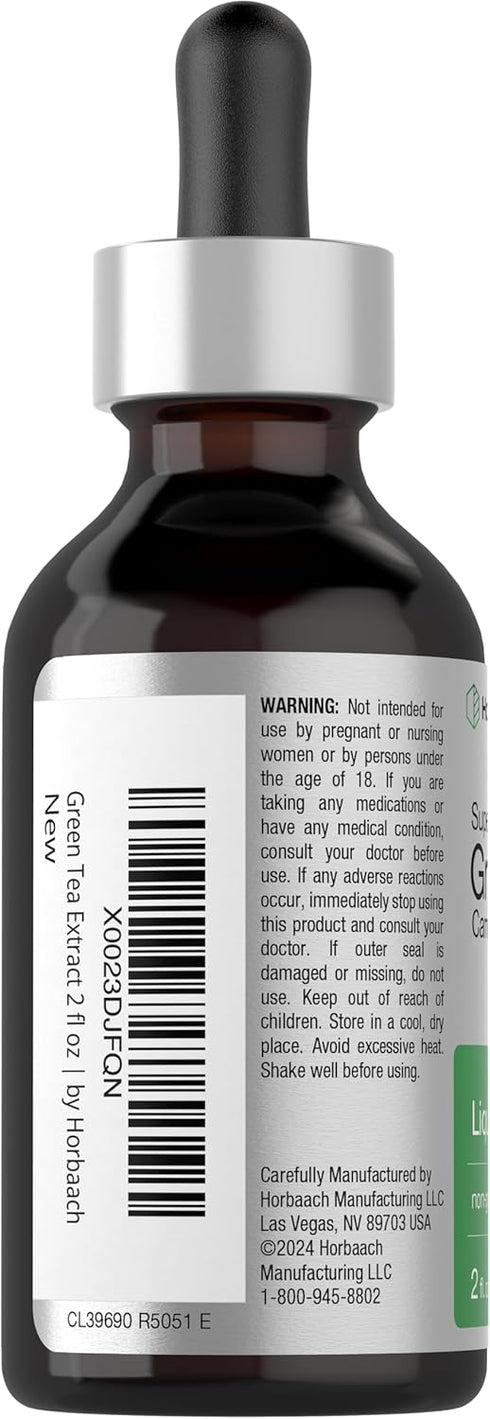 Horbaeach Green Tea Extract Liquid | 2 Fl Oz | Alcohol Free, Vegetarian Tincture, Non-GMO, Gluten Free