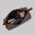 Makeup Bag for Travel - Slim, Stylish Design Fits in All Purses & Bags, Pencil Kit, Genuine Leather Stationary Bag, Marker & Art Tool Organiser