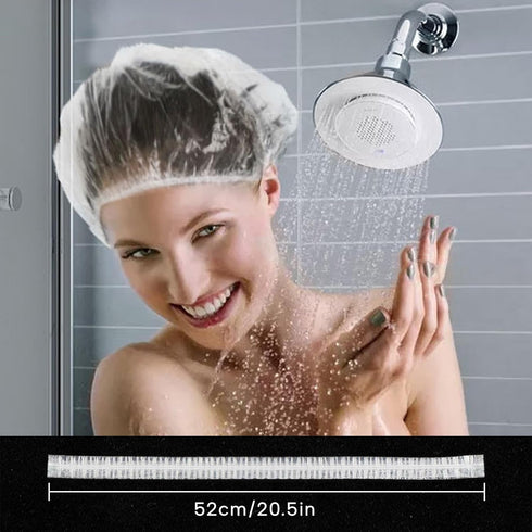 Years calm 50PS Disposable Shower Caps, Plastic Clear Hair Caps for Dyeing Assistance, Portable Travel Size