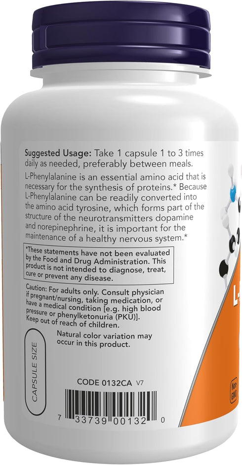 L-Phenylalanine, 500mg, 120 Capsules