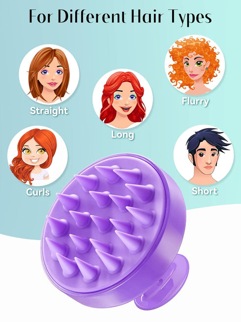 HEETA Scalp Massager Hair Growth, Soft Silicone Shampoo Brush for Exfoliation and Dandruff Removal