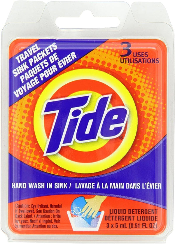 Tide Travel Sink Packets Clipstrip, Pack of 9