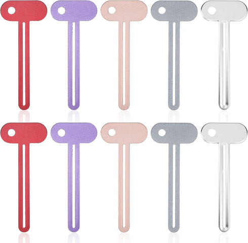 Xinjoduz 10 Pack Metal Toothpaste Squeezer Roller, Tube Key Squeezer Tool for Zero