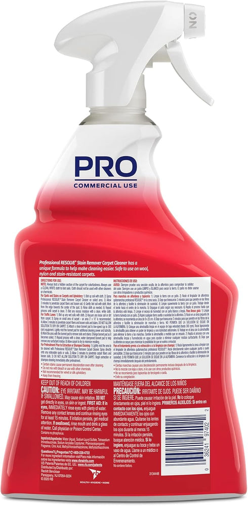 Resolve Professional Strength Spot and Stain Carpet Cleaner, 32 Fl Oz (Pack of 1)