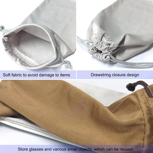 yuntop 4Pcs Closure(7 3.75 Inch) Microfiber Sunglasses Glasses Storage Pouch, Cleaning Cloth Premium Quality