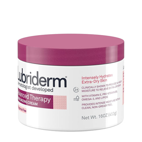 Lubriderm Advanced Therapy Fragrance-Free Moisturizing Cream, Vitamin E & Pro-Vitamin B5, 16 fl. oz for Extra Dry Skin