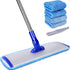 18" Professional Microfiber Mop Floor Cleaning System, Flat Mop with Stainless Steel Handle, 4 Washable Mop Pads