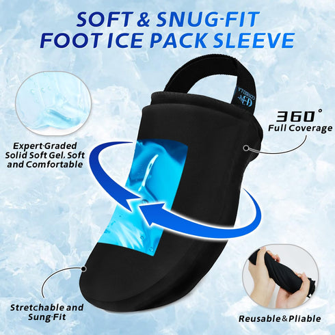 Pack Pack Foot Toes Ice Wrap Wearable Forefoot Gel Ice with Strap for Broken Toes, Surgery Recovery, Gout & Plantar