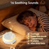 SPLENPAW 16 3 3 Portable White Noise Machine with Soothing Sounds & Color Night Light - Memory Function, Timers