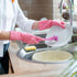 uxcell Rubber Cleaning Gloves, Reusable Household Dishwashing Long Rubber Gloves