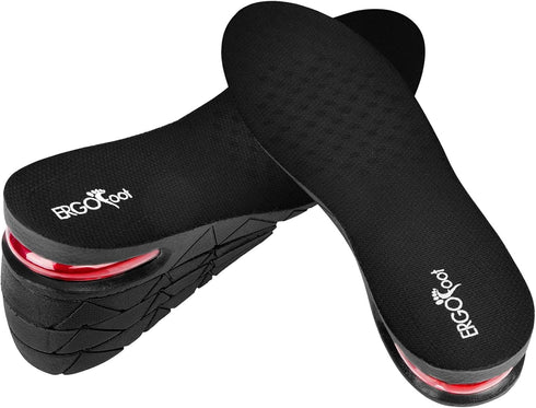 ERGOfoot Height Increase Insoles for Men Women - Adjustable Invisible Shoe Lifts & Height Boosters