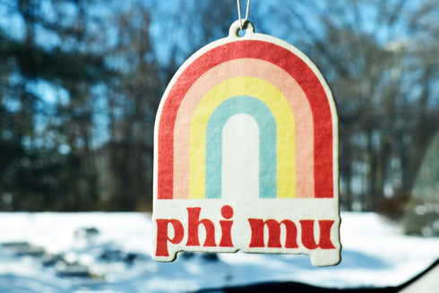 Phi Mu Rainbow Air Freshener, 2/Pack, Flowers & Sunshine Scent