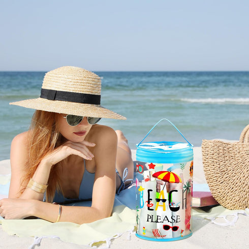 2 Pcs Clear Beach Lotion Toiletry Bag, Travel Waterproof PVC Cosmetic Pouch, Beach Makeup Bag for Women Girl Summer