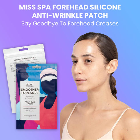 MISS SPA Forehead Silicone Anti-Wrinkle Patch - Reusable Hydrating Patches, Dermatologist Tested