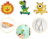 3 Pcs Compressed Wood Pulp Sponge Scrubber, Cute Cartoon Dual-Sided Reusable Dish Washing Cleaning Sponges