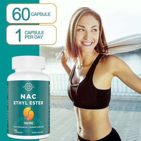 N-Acetyl Cysteine Ethyl Ester 100mg with Glycine 600mg, Immune System Support, 60 Capsules
