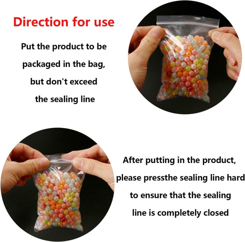 200Pcs Resealable Zip Plastic Bags 3.5 x 5 Inches - Clear Self Sealing Bags for Jewelry, Cookie, Candy, Birthday Party