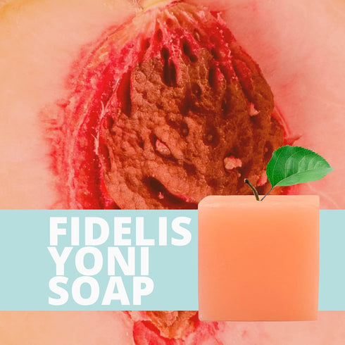 Fidelis Yoni Soap Bar (2 Pack) 3.5 Oz Natural Feminine Wash pH Balanced V Clean (Peach)