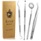 Dental Tools Set - 4 Pc Professional Stainless Steel Dental Pick, Tartar Remover, Oral Hygiene Care Kit