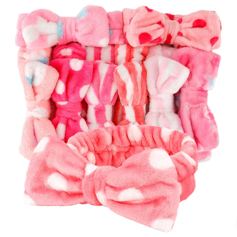 9 Pack Pink Spa Headband for Washing Face - WHAVEL, Fluffy Hair Band for Skincare