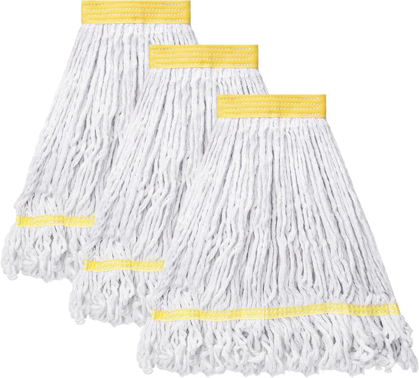KeFanta 3 Pack Heavy Duty Commercial Mop Head Replacement, Looped End Cotton Mop Heads for Floor Cleaning