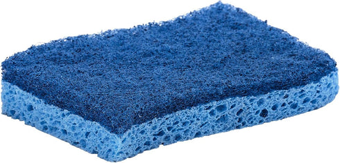 Superio Non-Scratch Cellulose Sponge Scrub, 12-Pack Heavy Duty Kitchen Sponges with Scouring Pad