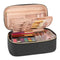 OCHEAL Small Black Cosmetic Bag, Portable Cute Travel Makeup Pouch for Women & Girls, Makeup Brush Organizer