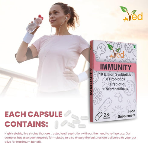 Ved Immunity Complex Probiotics and Prebiotics - 10 Billion CFU, 20 Live Bacterial Cultures, 28 Probiotic Complex