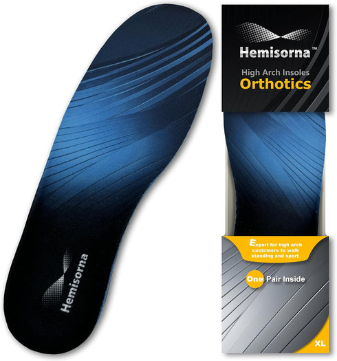 Hemisorna 220lbs+ High Arch Support Insoles, Heavy Duty Orthotic Inserts for Plantar Fasciitis Relief, Rigid Shoe