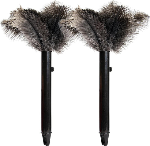 Retractable Ostrich Feather Duster for Cleaning, Fluffy Natural Feather Duster with Retractable Handle, 15 inch