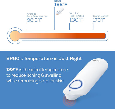 Beurer BR60 Insect Sting and Bite Relief, Chemical-Free Bug Bite Healer for Natural Itching and Swelling Relief