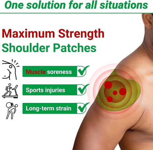 Shoulder Patches - 24 Count Warming Herbal Plaster Maximum Strength Heat Patches, 8 Hours Deep Heating Extra Strength Joint Patch of Shoulder, Knee, Back, Neck