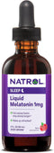 Natrol Sleep Liquid Melatonin 1mg, Berry-Flavored Liquid Sleep Aid for Adults, 2 Fl Oz, 15 Servings