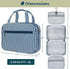 PAVILIA Hanging Toiletry Bag, Foldable Cosmetic Organizer for Women Men, Water Resistant Travel Essentials Kit, Navy