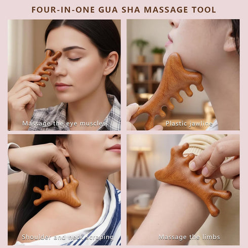WLZGDFB 2 Pack 4-in-1 Scalp Massager and Gua Sha Tool, Resin Massager Comb for Face & Body, Skin Care Tool for Head Eye